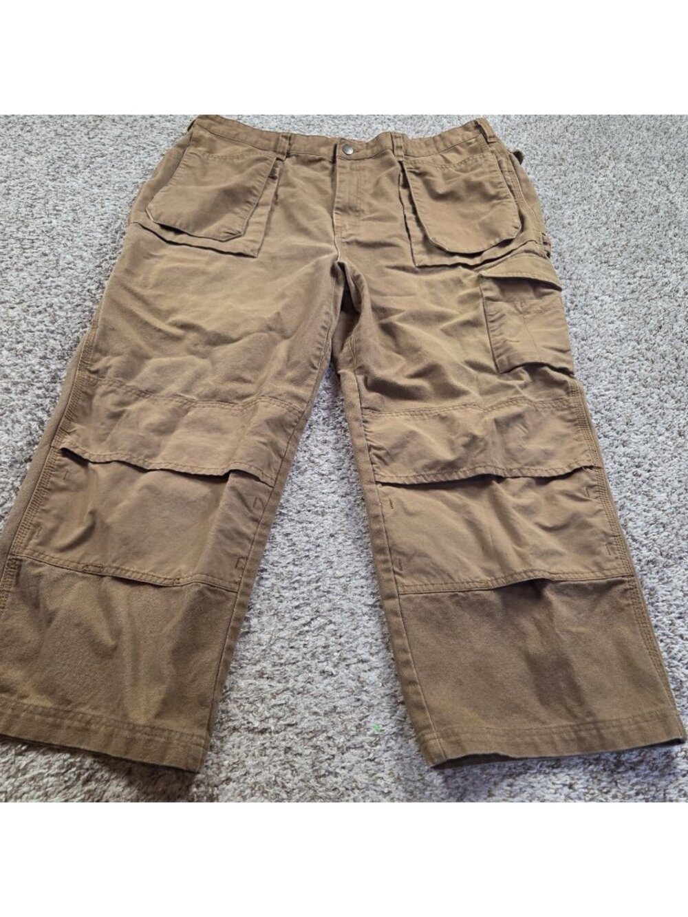 Wolverine Pants Mens 42x26 Canvas Double Knee Workwear Tan Brown Work
